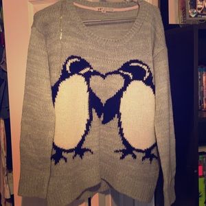 Grey penguin sweater